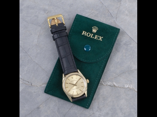 Rolex Oyster Perpetual 34 Gold Plated Champagne Crissy Dial   Watch  1024